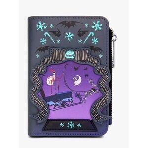 Loungefly Disney Nightmare Before Christmas Jack Sleigh Ride Glow In Dark Wallet